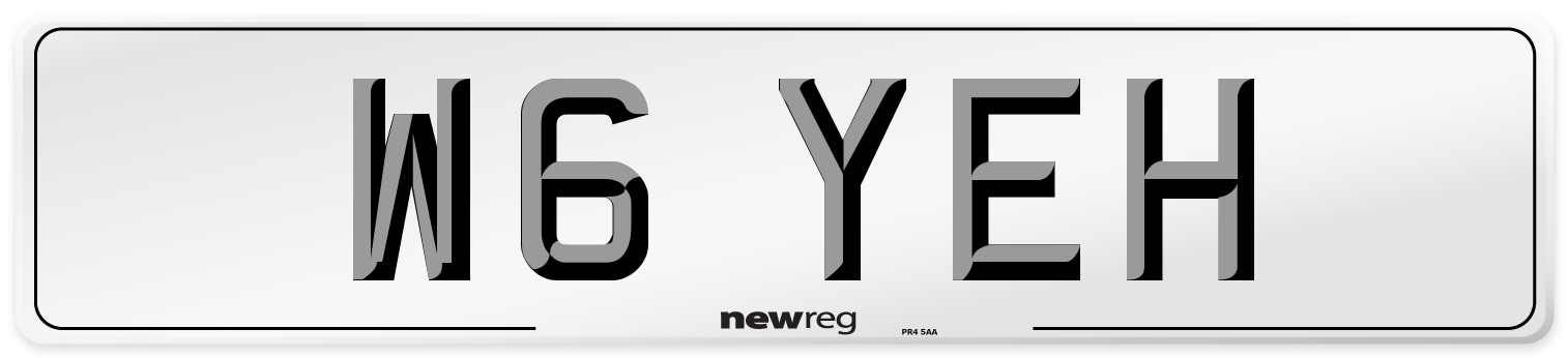 W6 YEH Number Plate from New Reg